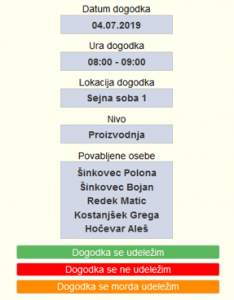 ESB - Določite datum, lokacijo in uro sestanka